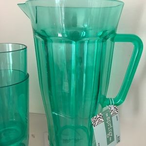 Green plastic pitcher set